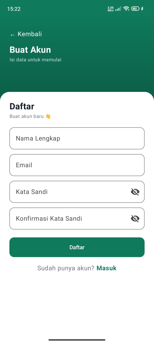Layar Buat Akun MaternaHB