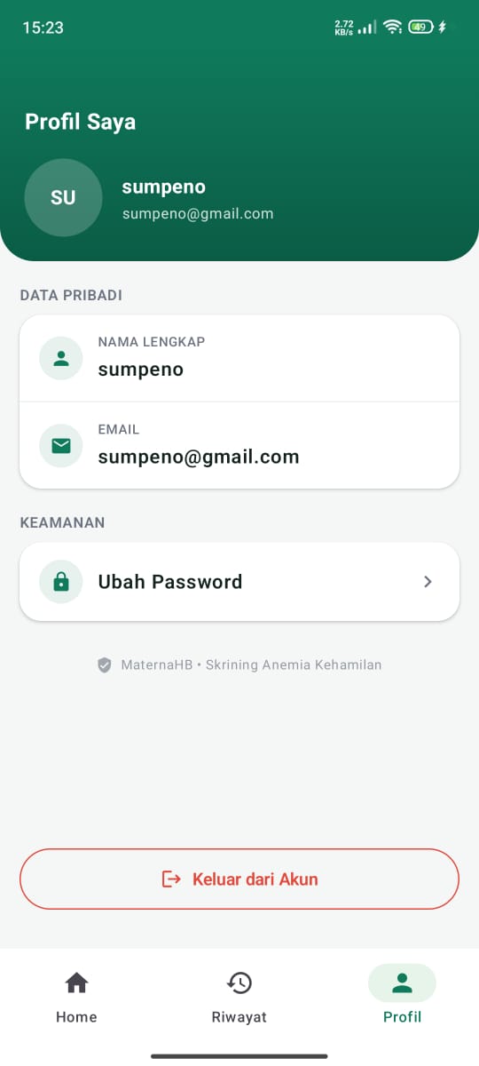 Layar Profil MaternaHB